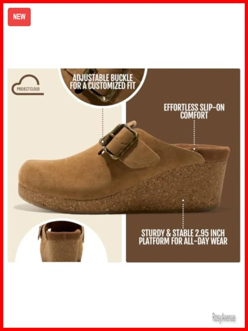 Genuine Suede Leather Platform Clogs Slip-On Mules Women Everyday